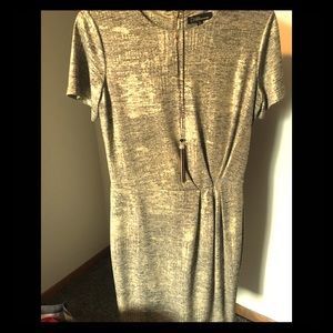 Gold Shimmer Dress with Necklace